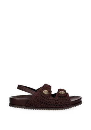 TWINSET crochet shell-embellished sandals - Brown