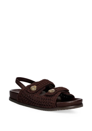 TWINSET crochet shell-embellished sandals - Brown