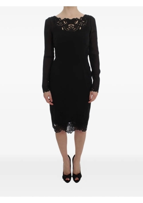 Dolce & Gabbana laser-cut silk midi dress - Black