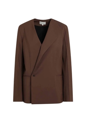 LouLou de Saison double-breasted collarless jacket - Brown