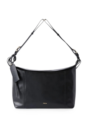 Furla logo-print leather shoulder bag - Black