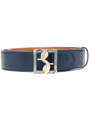 Billionaire logo-buckle leather belt - Blue