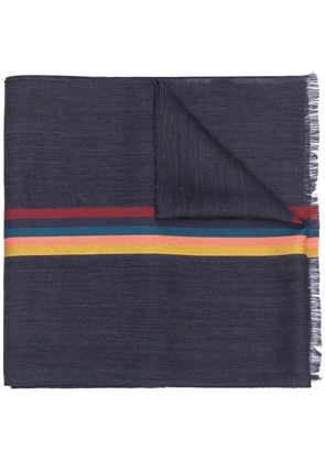 Paul Smith striped virgin wool-blend scarf - Blue