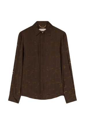 RETORI palm-jacquard long-sleeve shirt - Brown