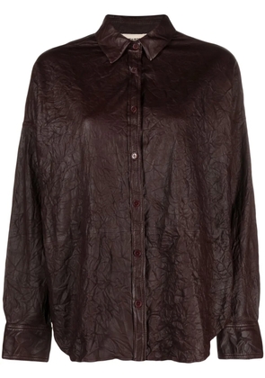 Zadig&Voltaire Tamara crinkled leather shirt - Brown