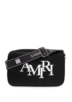 AMIRI Staggered logo-embroidered messenger bag - Black