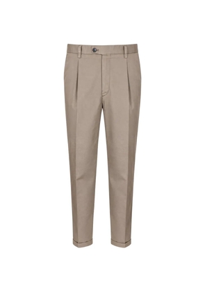 DEVORE pleated turned-up trousers - Brown