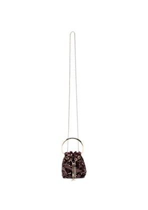 Jimmy Choo mini Bon Bon sequin-embellished bucket bag - Red
