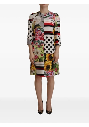 Dolce & Gabbana patchwork floral-print mini dress - White