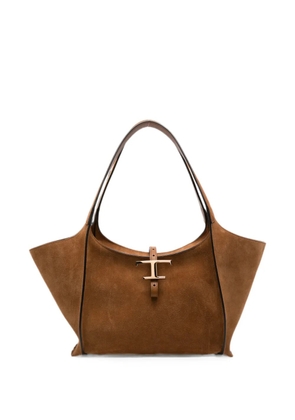 Tod's T Timeless suede tote bag - Brown