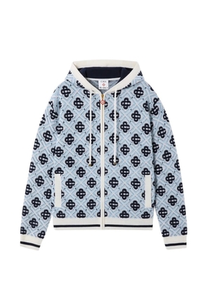 Casablanca Monogram-pattern zip-up hoodie - Blue