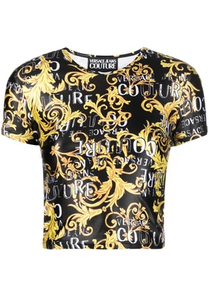 Versace Jeans Couture Barocco-print cropped T-shirt - Black