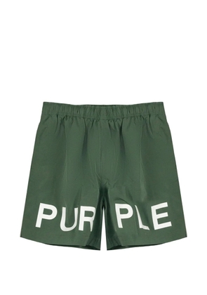 Purple Brand lightweight logo-print shorts - Green