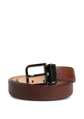 Dolce & Gabbana lizard-effect buckle belt - Brown