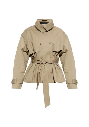 ROTATE BIRGER CHRISTENSEN double-breasted belted short trench coat - Neutrals