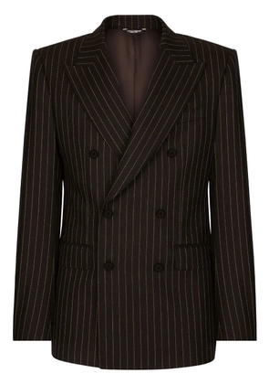 Dolce & Gabbana Sicilia pinstripe double-breasted blazer - Black