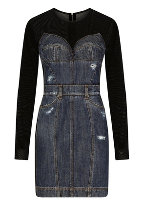 Dolce & Gabbana long-sleeve denim minidress - Blue