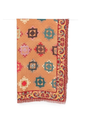 Pierre-Louis Mascia geometric-print fringed scarf - Neutrals