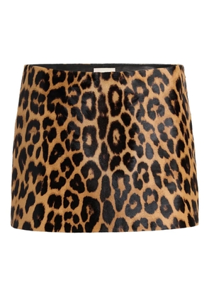 KHAITE leopard-print mini skirt - Neutrals