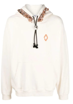 COUNTY OF MILAN Fringes Comfort logo-print hoodie - Neutrals