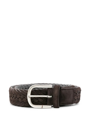 Canali woven leather buckle belt - Brown