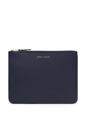 Comme Des Garçons Wallet logo-print leather pouch - Blue