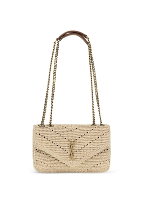 Saint Laurent Loulou raffia shoulder bag - Neutrals