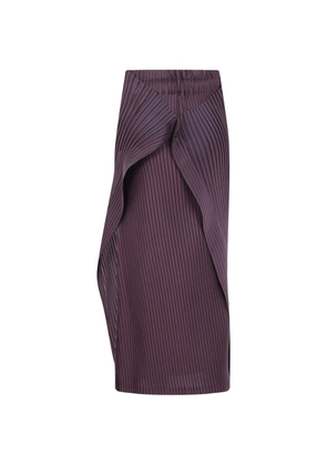 Issey Miyake pleated layered-effect maxi skirt