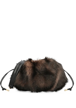 Chloé fur-effect chain-link shoulder bag - Brown