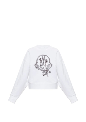 Moncler logo-embroidered long-sleeve sweatshirt - White