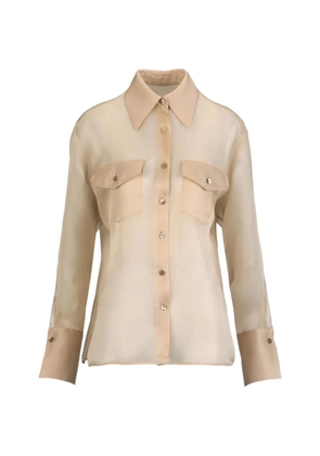 LUISA SPAGNOLI Brunita sheer button-up shirt - Neutrals
