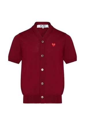 Comme Des Garçons Play Play heart-patch short-sleeve cardigan - Red