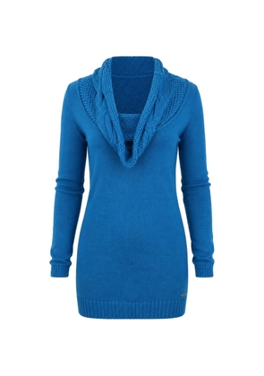 Costume National cable-knit cowl-neck sweater - Blue