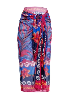 Agua Bendita Marine floral-print sarong - Red