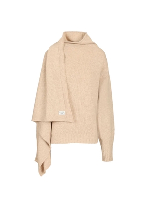The Attico draped-detailing high-neck sweater - Neutrals