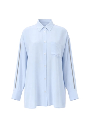 Fabiana Filippi embellished crêpe de chine shirt - Blue