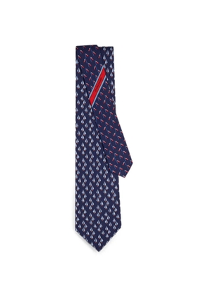 Ferragamo Nautical-print silk tie - Blue