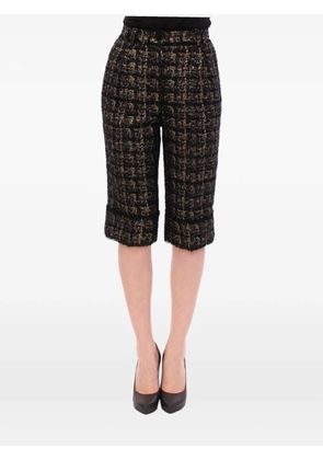 Dolce & Gabbana tweed-knit fringed shorts - Black