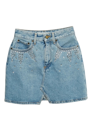 Alessandra Rich pre-owned crystal-embellished denim skirt - Blue