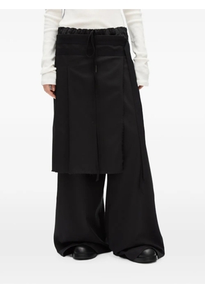 Ann Demeulemeester Marke apron-detail drawstring trousers - Black