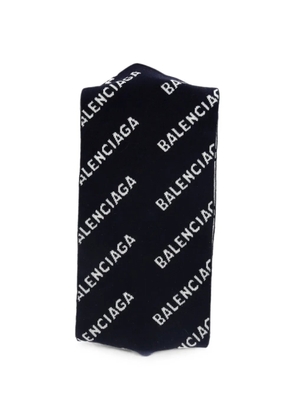 Balenciaga Pre-Owned logo-intarsia scarf - Blue