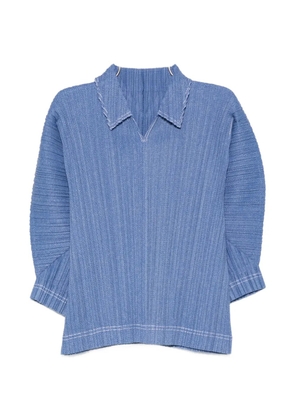 Pleats Please Issey Miyake denim top - Blue