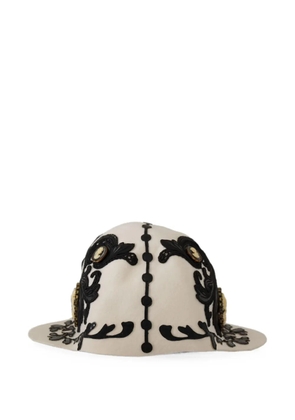 Dolce & Gabbana embroidered cameo-detail hat - White