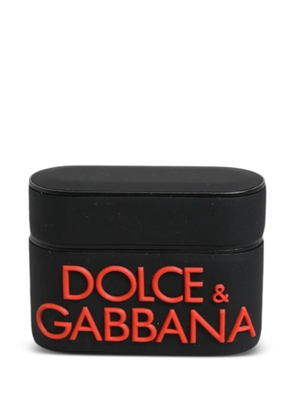 Dolce & Gabbana embossed-logo AirPods case - Black