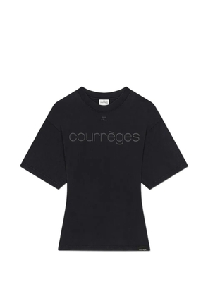Courrèges logo-print T-shirt - Black