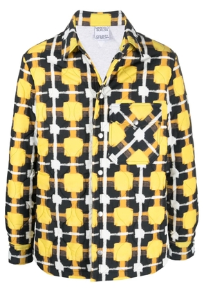 COUNTY OF MILAN check-pattern quilted overshirt - Yellow