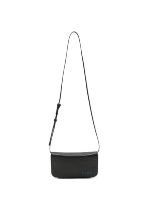 Marni logo-motif leather messenger bag - Black