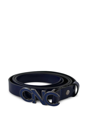 Costume National logo-buckle patentt-leather belt - Blue