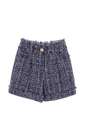 Balmain 2010s bouclé tweed shorts - Blue