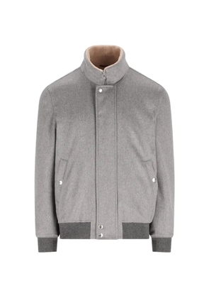 Brunello Cucinelli shearling-lined zip-up jacket - Grey